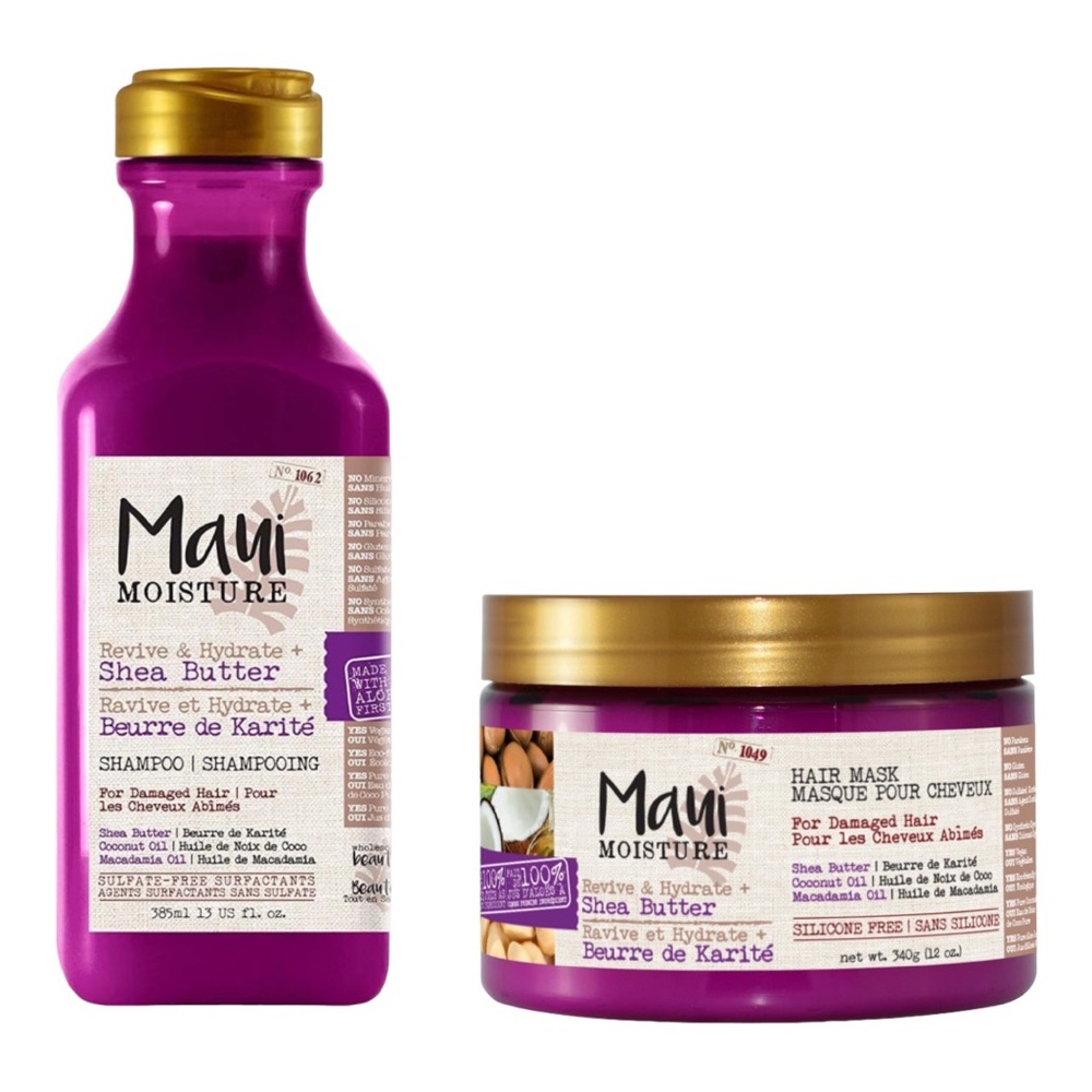 MAUI MOISTURE REVIVE & HYDRATE + SHEA BUTTER SHAMPOO + HAIR MASQUE - BRAND NEW